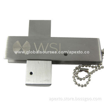 Metal USB Flash Drive with 4GB Storage Capacity, Supports Shock-resistant and Password Protection